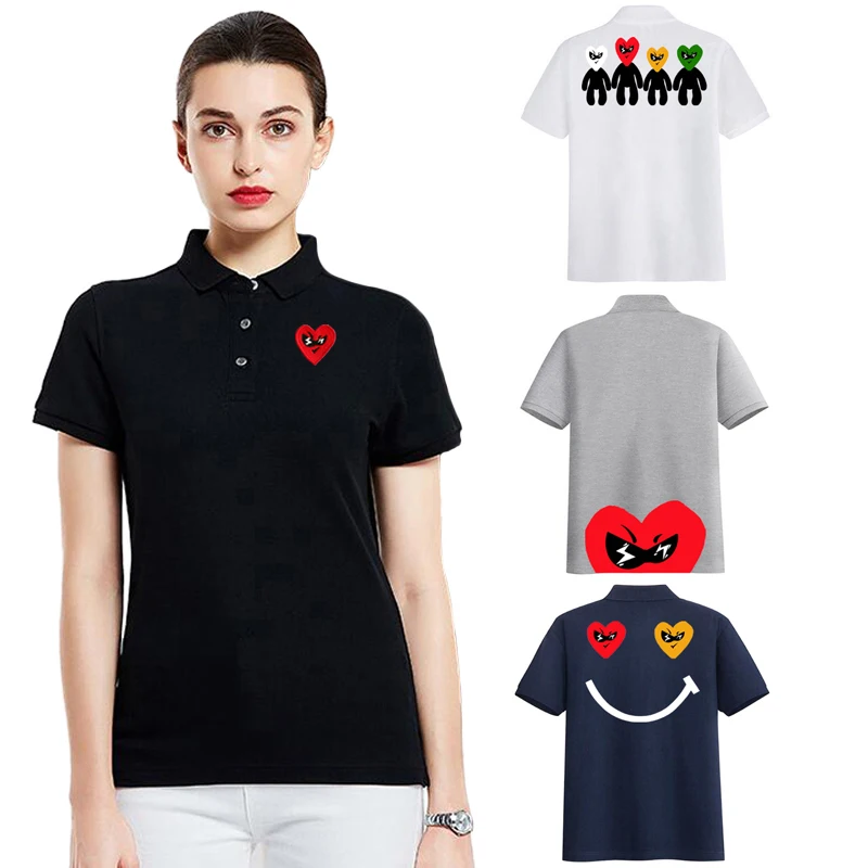 Embroidery Egg - Quebrar ovo camisa polo feminina algodão