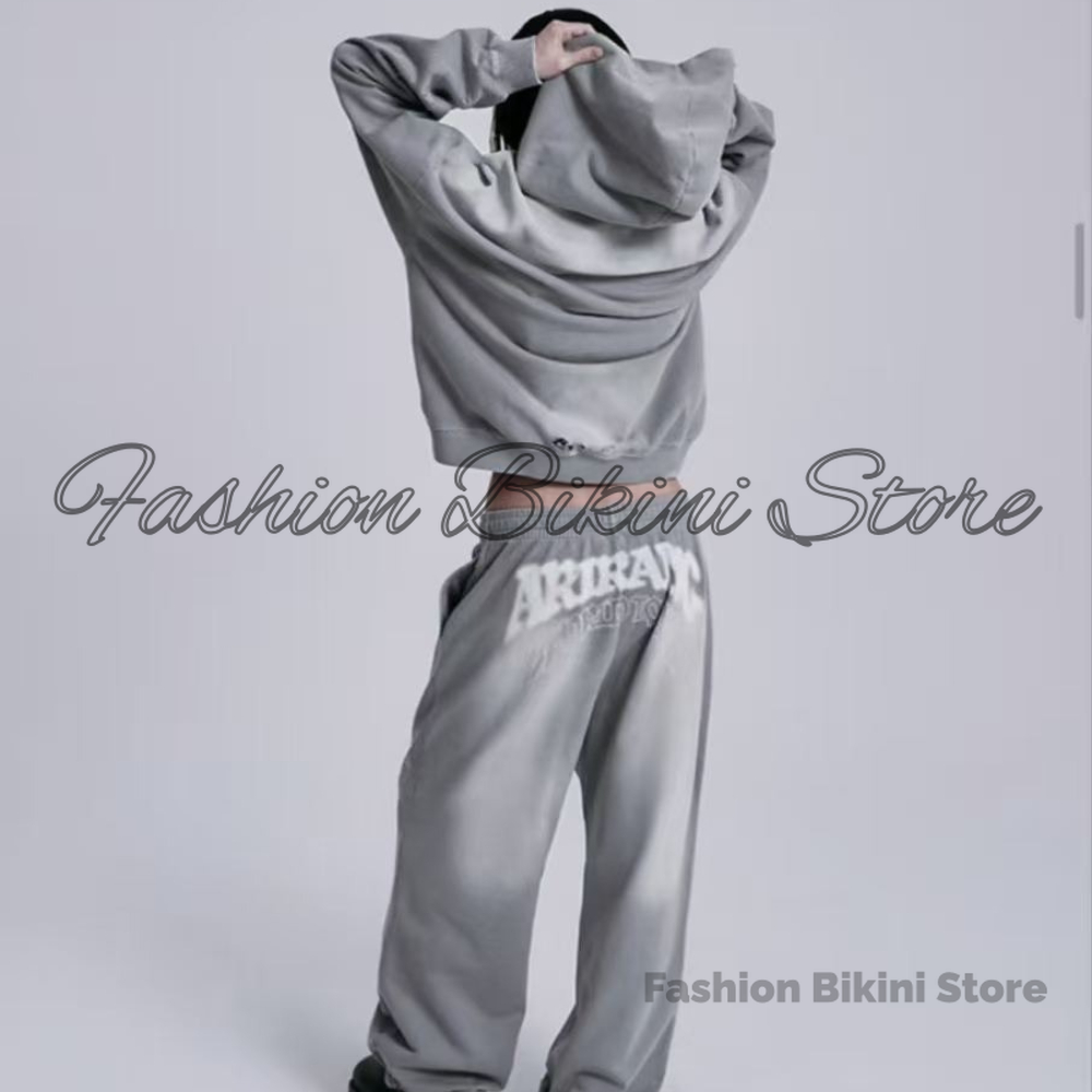 Embroidery Jacket - NOVO Moletom Retro Cinza Lavado com