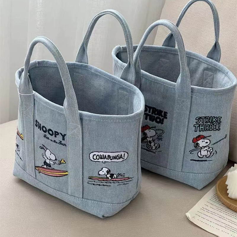 Embroidery Workshop - Nova Bolsa Tote de Jeans Snoopy,