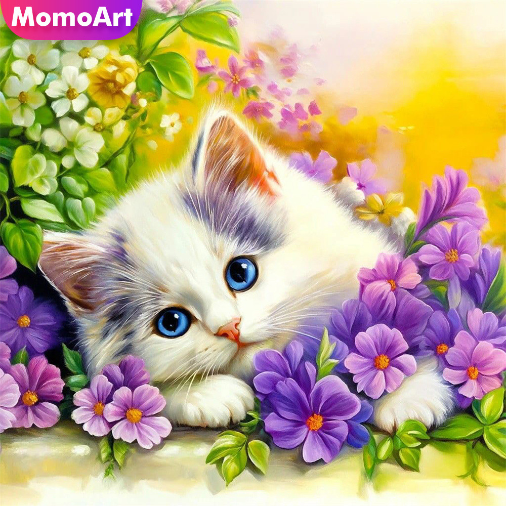 Embroidery Unique Design - Momoart Ponto Cruz Contado Gato Animal