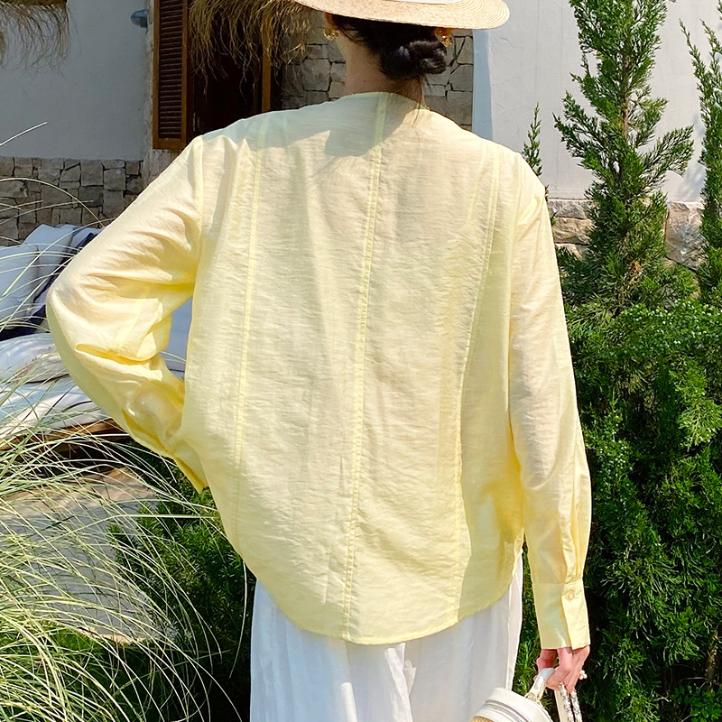 Camisa Blusa de Renda Estilo F - Embroidery Yellow avaliação e preço