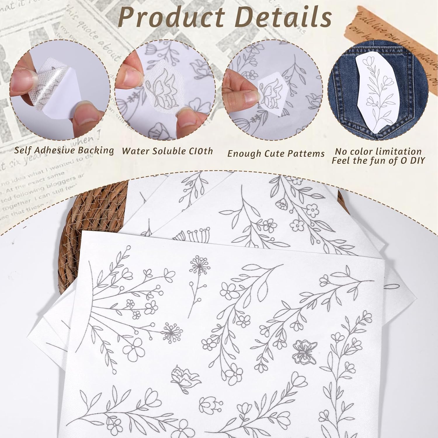 Papel de Bordado Solúvel em Ág - Water Soluble Stabilizer avaliação e preço