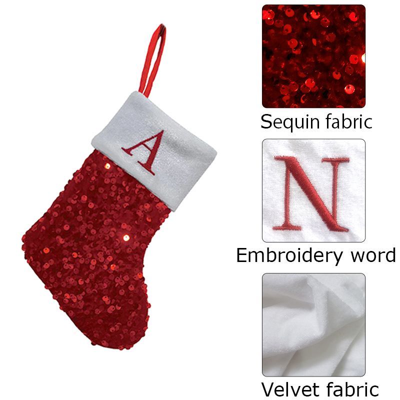 Meia de Natal Vermelha com Lan - Embroidery Xmas Stocking avaliação e preço