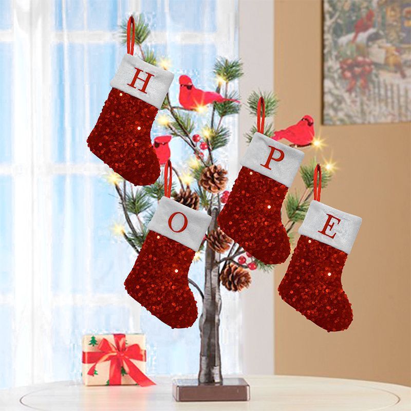 Meia de Natal Vermelha com Lan - Embroidery Xmas Stocking avaliação e preço