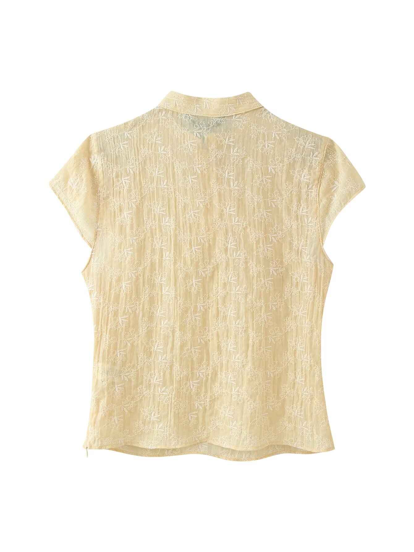 Blusa Qipao Feminina Amarela c - Embroidery Yellow avaliação e preço