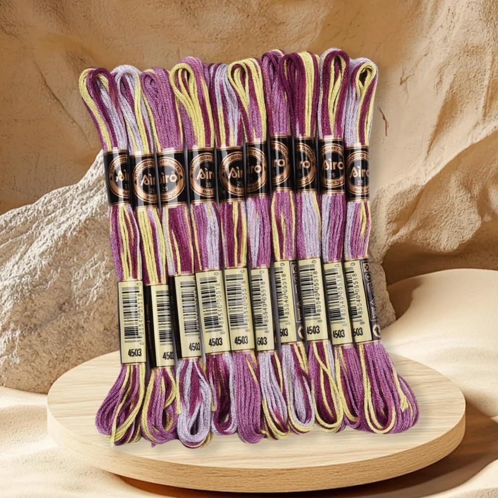 6 fios roxo variegado bordado  - Embroidery Kit avaliação e preço