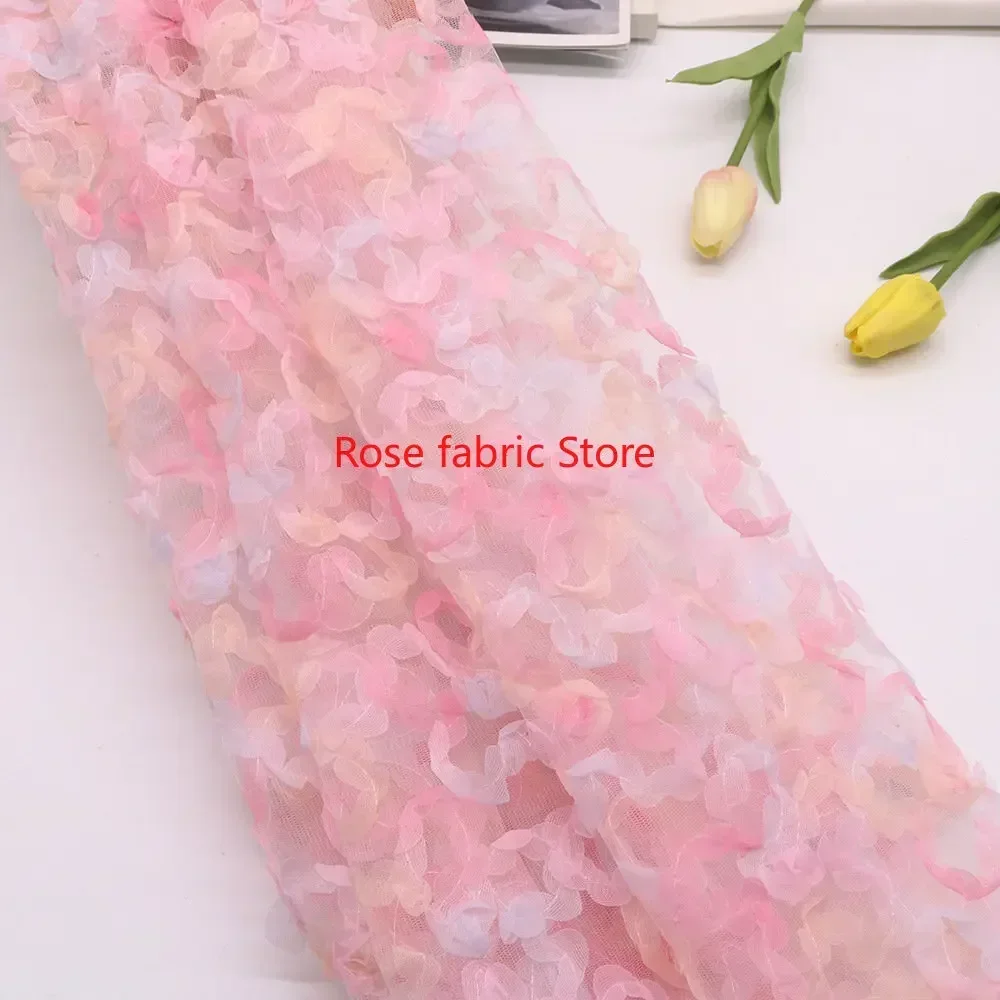 Tecido de chiffon gradiente co - Embroidery Veil avaliação e preço