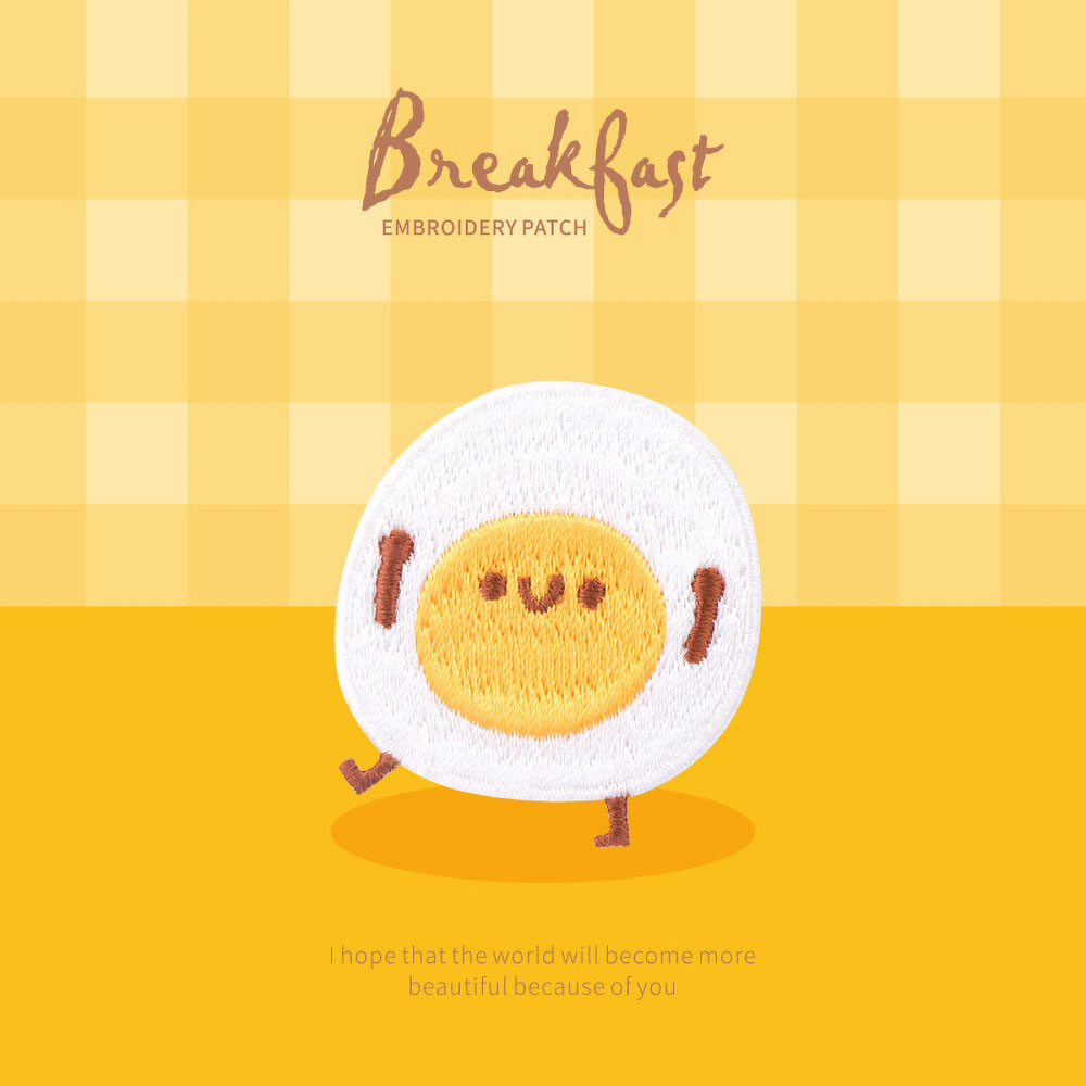1 peça remendo de café da manh - Embroidery Egg avaliação e preço