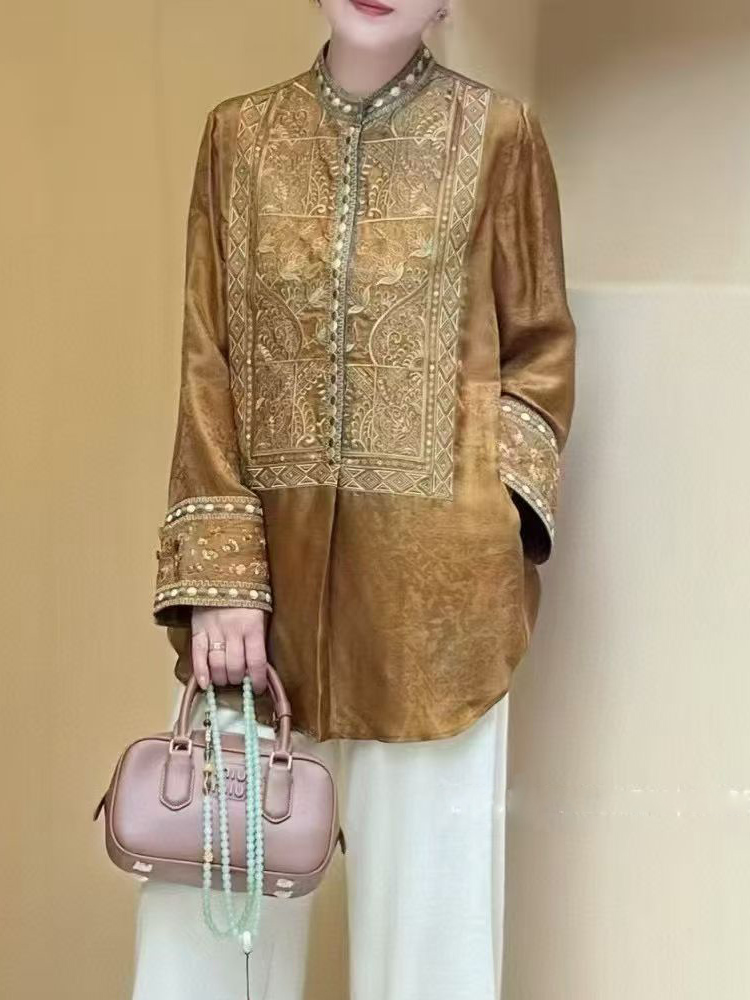 Camisa de Verão em Seda e Visc - Embroidery Unique Design avaliação e preço