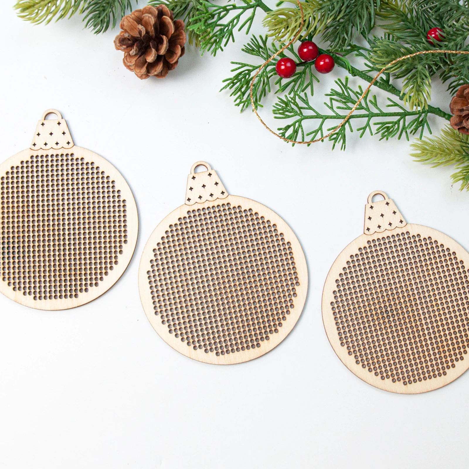 12 Peças de Pingentes de Madei - Embroidery Xmas Tree avaliação e preço