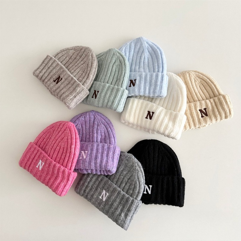 Gorro de malha infantil estilo - Embroidery Letter N avaliação e preço