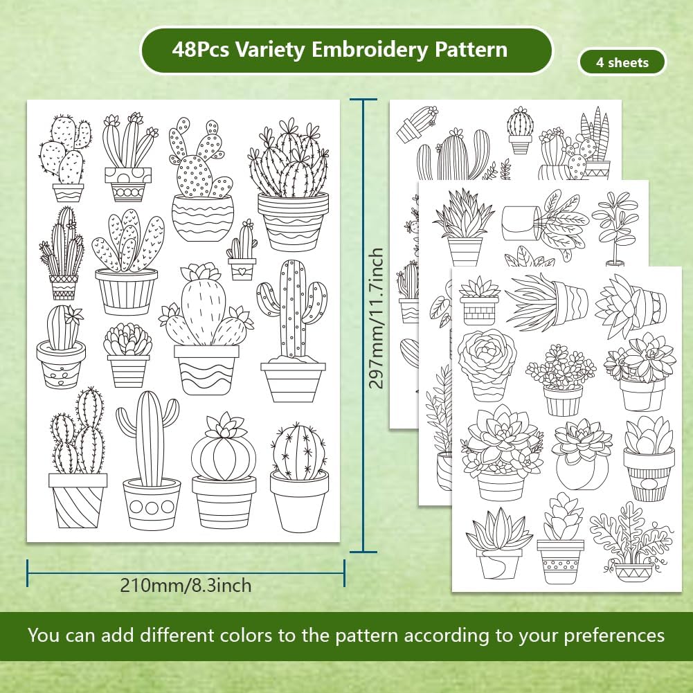 Kit de Bordado de Cactos com 4 - Water Soluble Stabilizer avaliação e preço