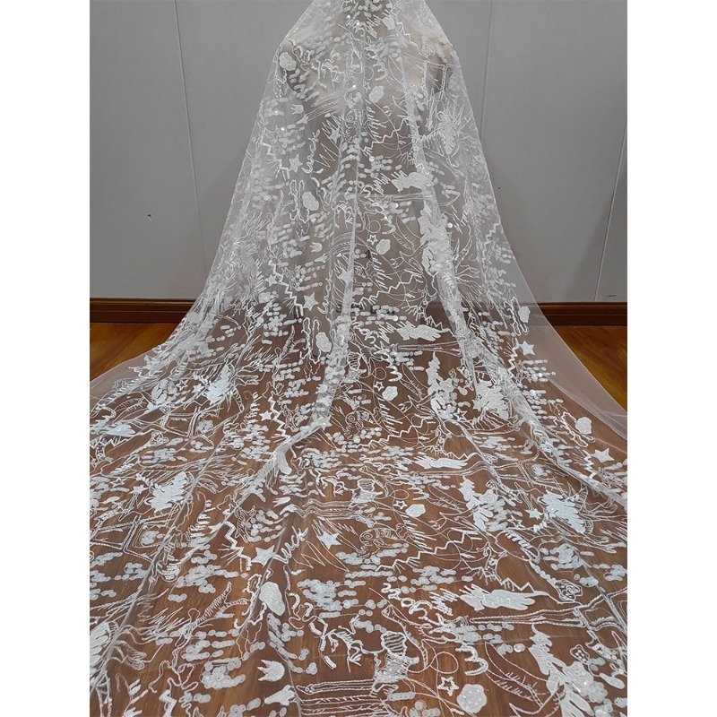 Novo requintado e macio decalq - Embroidery Veil avaliação e preço
