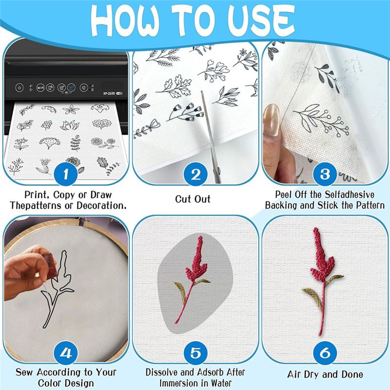 LIKE WISH 15PCS A4 Estabilizad - Water Soluble Stabilizer avaliação e preço