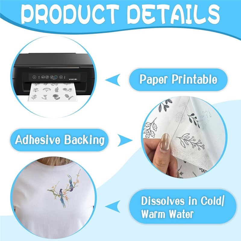 LIKE WISH 15PCS A4 Estabilizad - Water Soluble Stabilizer avaliação e preço