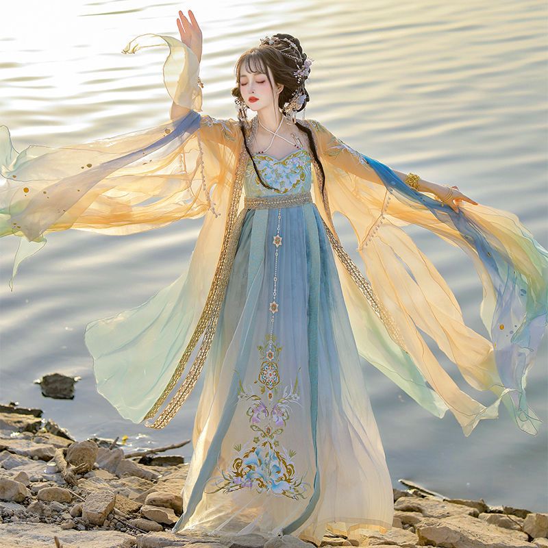 Vestido Hanfu Chinês para Mulh - Embroidery Yellow avaliação e preço